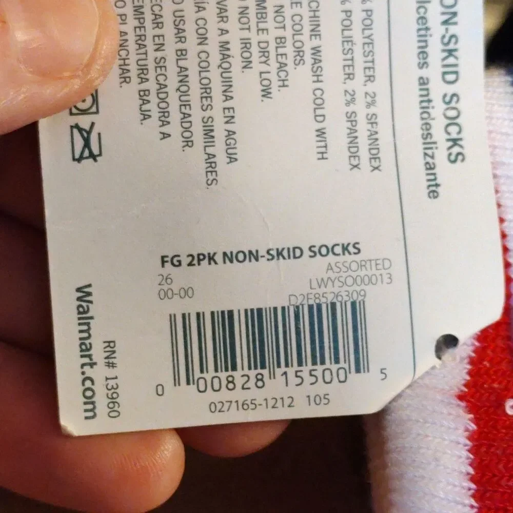 2 Pair Faded Glory Baby Infant Socks 0 - 6 Months Multicolored Striped Stars NEW